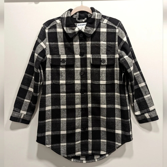 Black and White Plaid Longline Utility Shacket Size XS - Picture 1 of 8